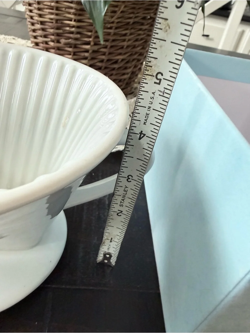 Vintage Melitta White Ceramic Coffee Dripper Pour Over Cone Filter #102 1 Hole